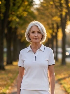 Classic White Calia Polo Short Sleeve Tee with Contrast Trim